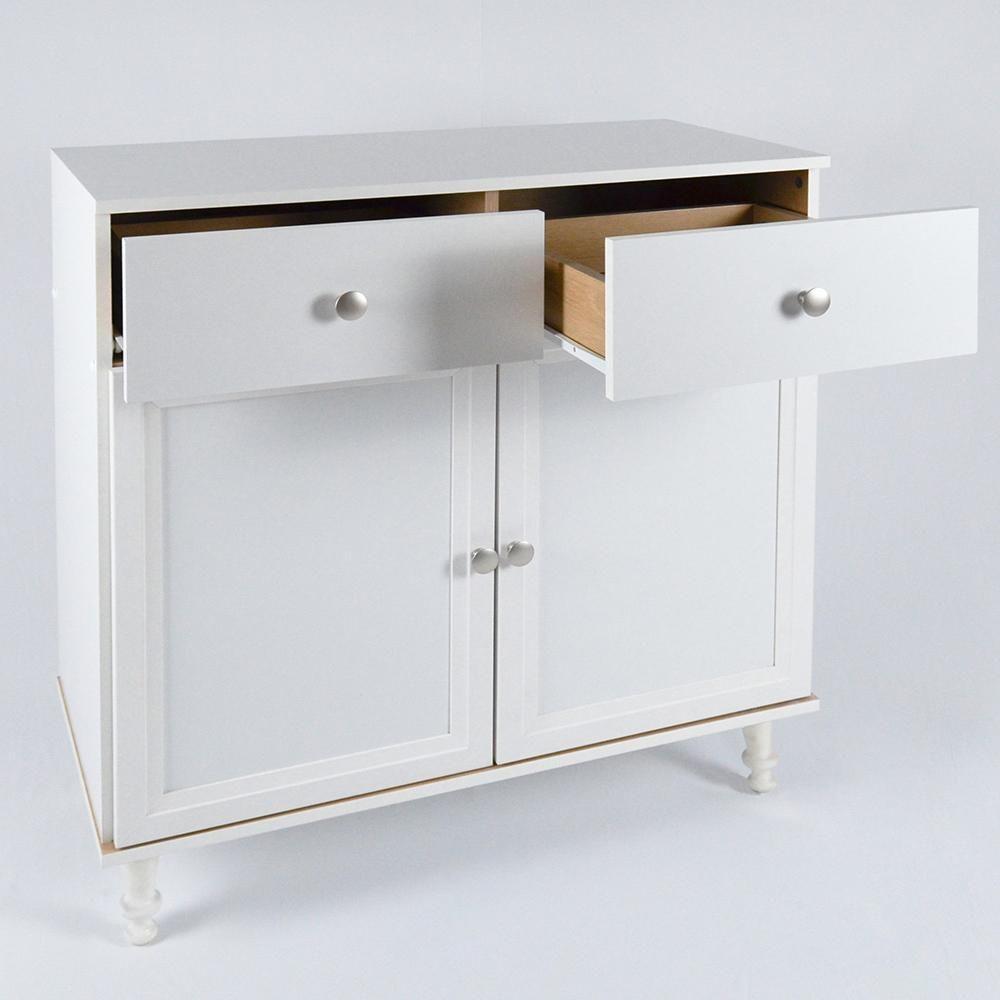 Aparador 2 Portas 2 Gavetas 80 Cm R629 Branco Dtall Branco - 4