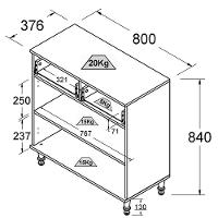 Aparador 2 Portas 2 Gavetas 80 Cm R629 Branco Dtall Branco - 6