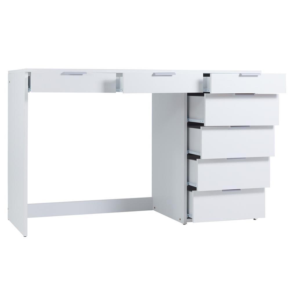 Penteadeira Escrivaninha 7 Gavetas 120 Cm Pe90 Branco Dtall Branco - 5