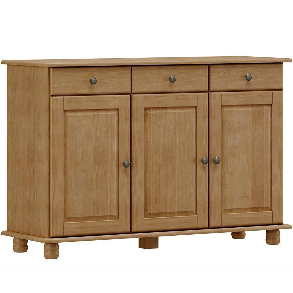 Balcao Madeira Maciça 3 Portas 3 Gavetas 129 Cm 8927 Freijo Milani Store Freijo - 1