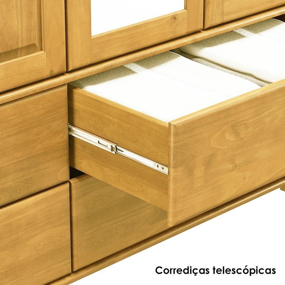 Balcao Madeira Maciça 3 Portas 3 Gavetas 129 Cm 8927 Freijo Milani Store Freijo - 3