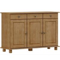 Balcao Madeira Maciça 3 Portas 3 Gavetas 129 Cm 8927 Freijo Milani Store Freijo - 1