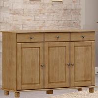 Balcao Madeira Maciça 3 Portas 3 Gavetas 129 Cm 8927 Freijo Milani Store Freijo - 7