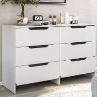 Comoda 6 Gavetas E 2 Mesas De Cabeceira 1 Gaveta Branco Dtall Branco - 2