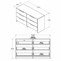 Comoda 6 Gavetas E 2 Mesas De Cabeceira 1 Gaveta Branco Dtall Branco - 5