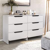 Comoda 6 Gavetas E 2 Mesas De Cabeceira 1 Gaveta Branco Dtall Branco - 7