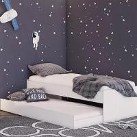 Cama Solteiro Bicama Com Cama Auxiliar 194x83 Cm20 Branco Dtall Branco - 2