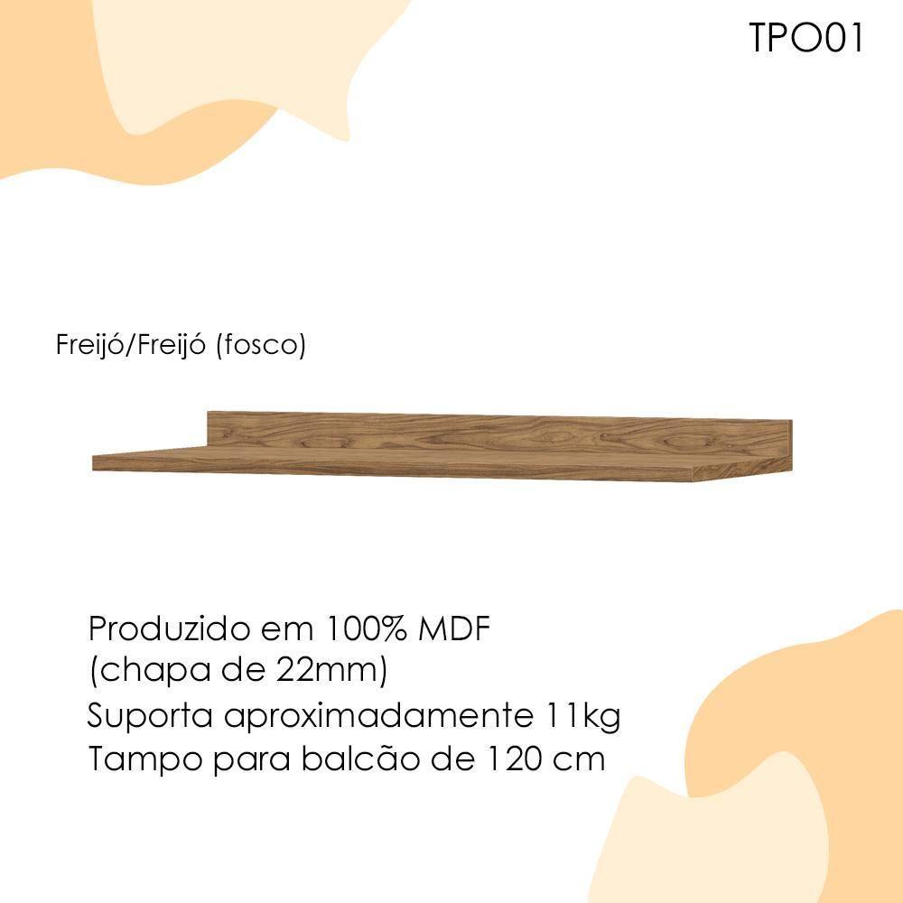Tampo Para Balcao Mdf 120 Cm Tosc Tpo01 Freijo Freijo Mxm Freijo Freijo - 3
