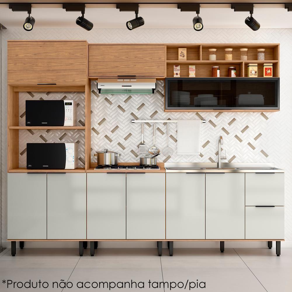 Balcao Para Pia Sem Tampo Mdf 120 Cm Tosc Bt003 Freijo Off White Mxm Freijo Off White - 8