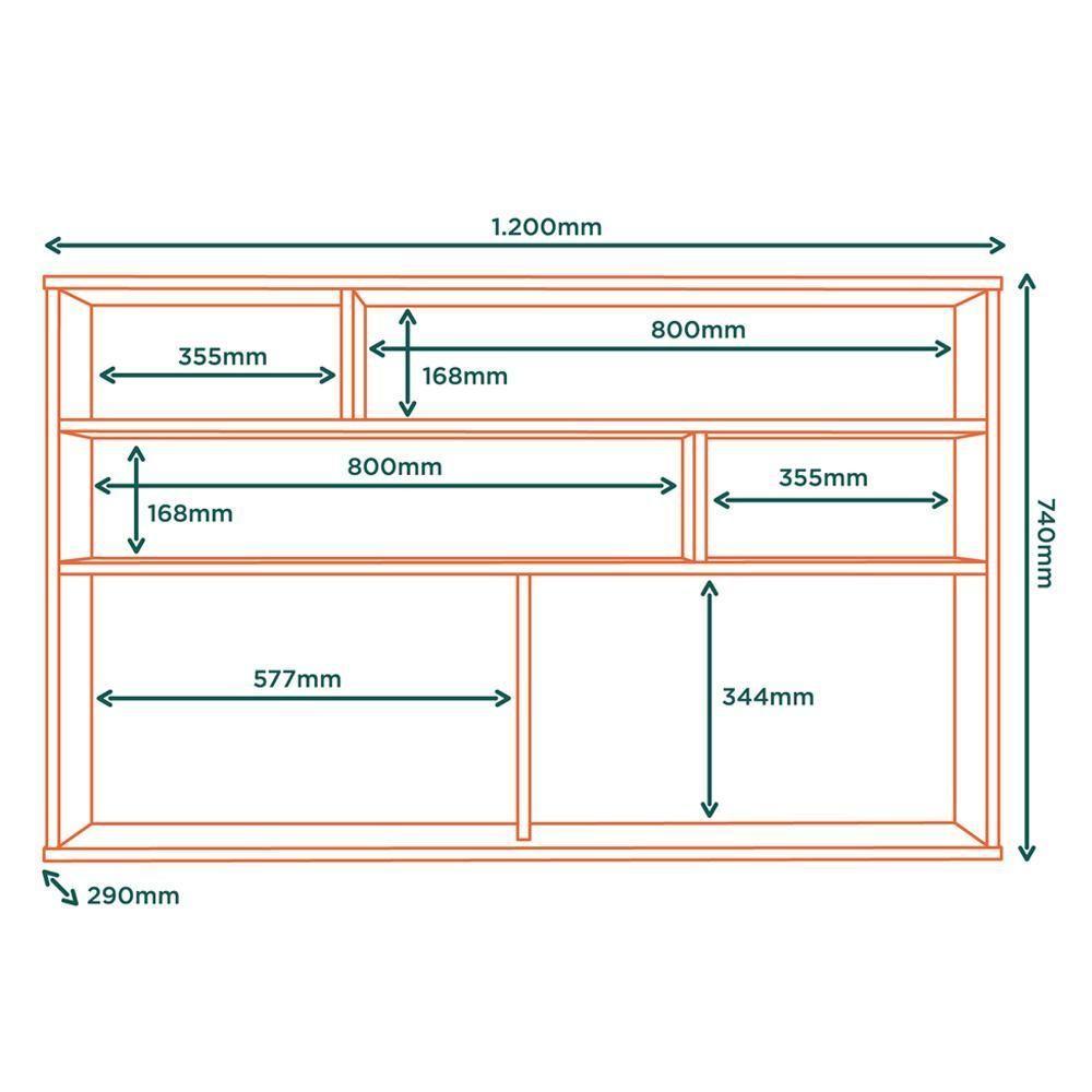 Armario Aereo Mdf 120 Cm 1 Pt Vidro Tosc Ato03 Freijo Freijo Mxm Freijo Freijo - 3