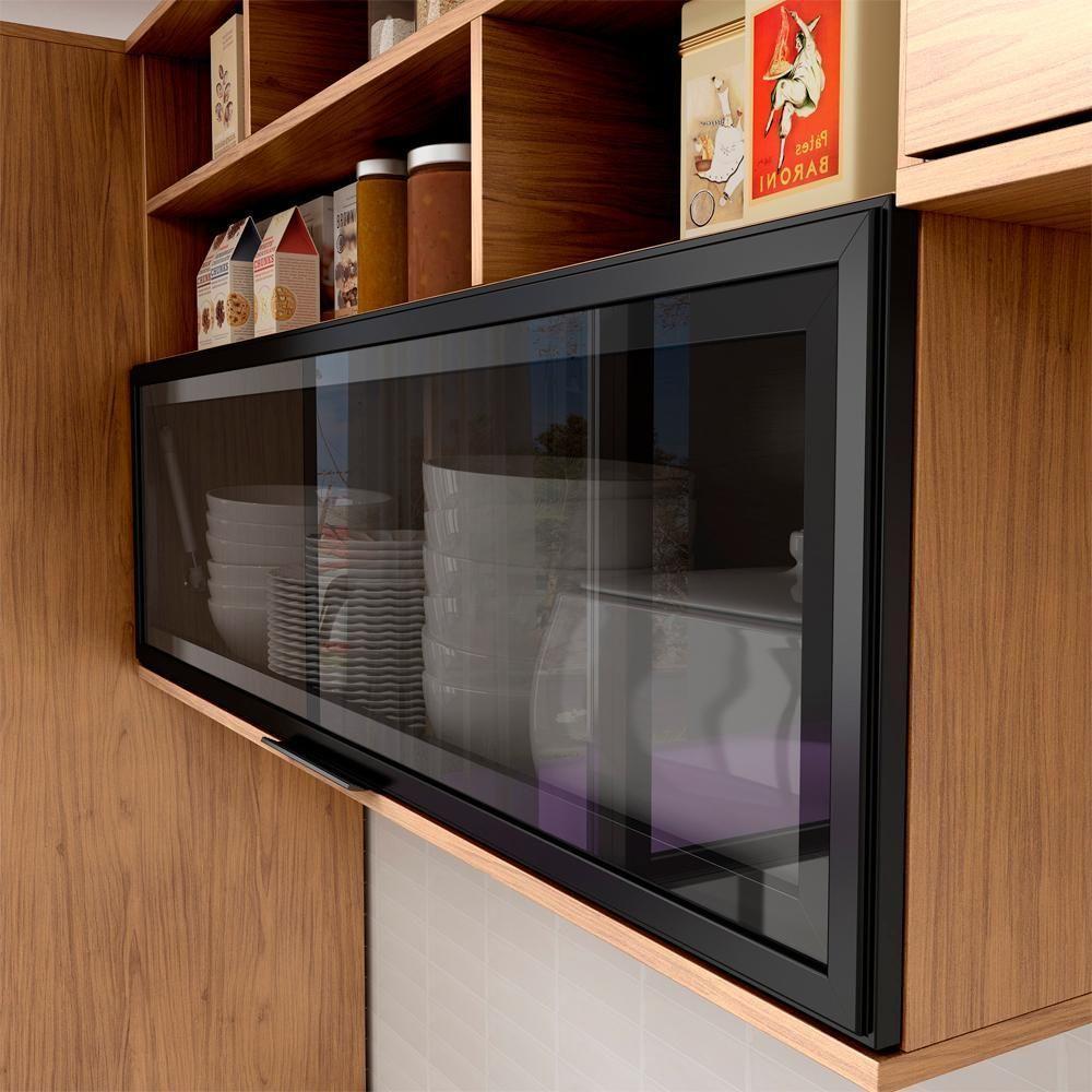 Armario Aereo Mdf 120 Cm 1 Pt Vidro Tosc Ato03 Freijo Freijo Mxm Freijo Freijo - 6