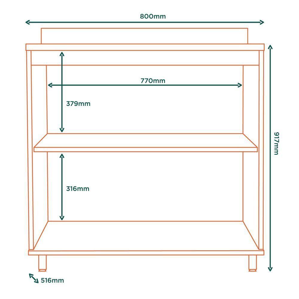 Balcao Com Tampo Mdf 80 Cm 2 Portas Tosc Bt002 Freijo Jade Mxm Freijo Jade - 3
