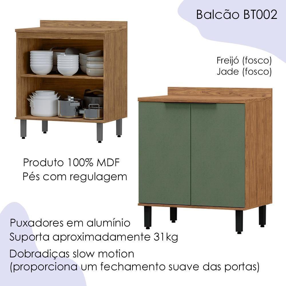 Balcao Com Tampo Mdf 80 Cm 2 Portas Tosc Bt002 Freijo Jade Mxm Freijo Jade - 4