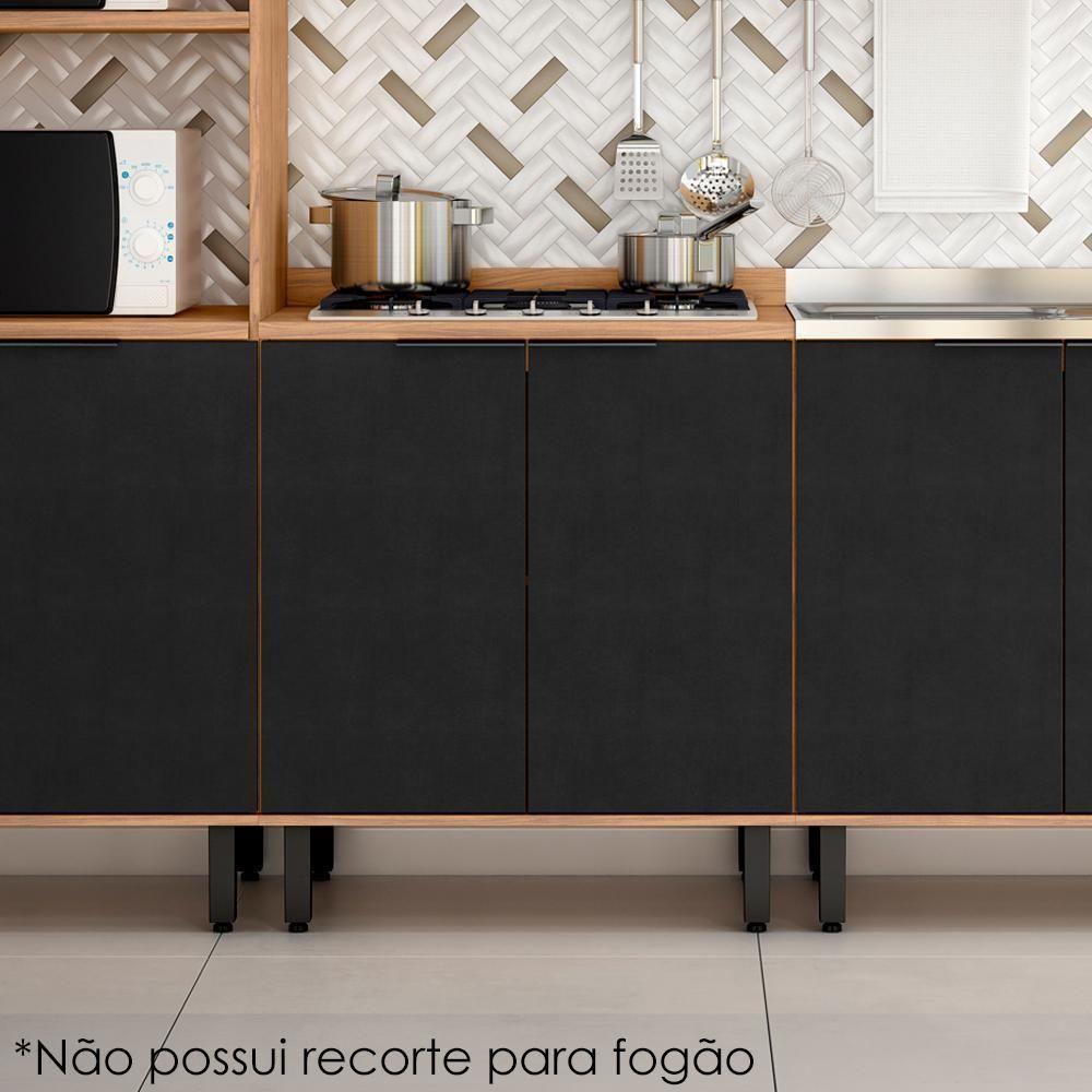 Balcao Com Tampo Mdf 80 Cm 2 Portas Tosc Bt002 Freijo Nero Mxm Freijo Nero - 2