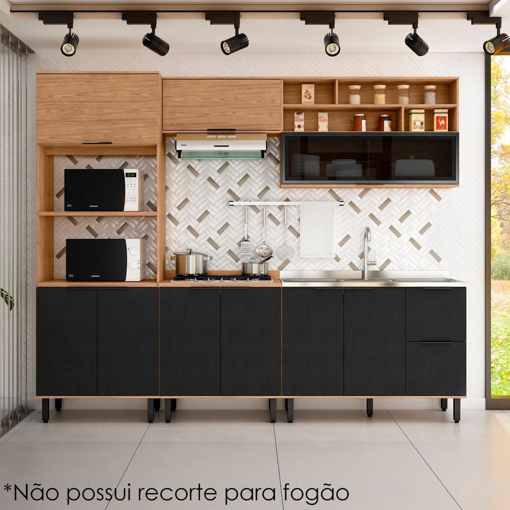 Balcao Com Tampo Mdf 80 Cm 2 Portas Tosc Bt002 Freijo Nero Mxm Freijo Nero - 8