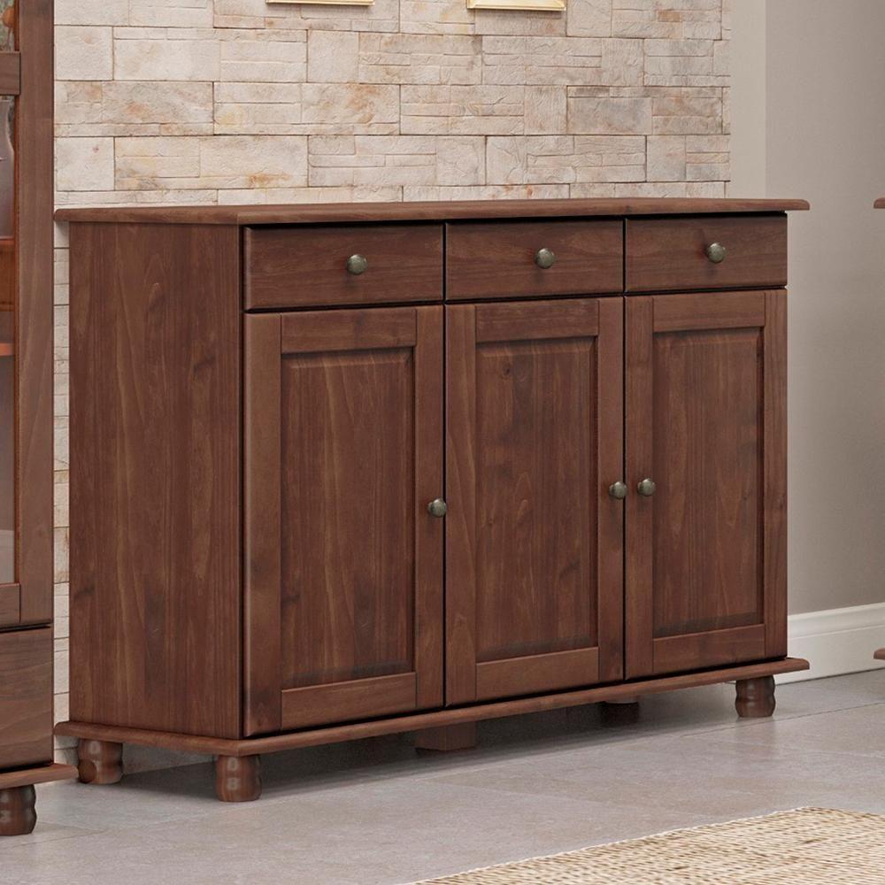 Balcao Madeira Maciça 3 Portas 3 Gavetas 129 Cm 8927 Cafe Milani Store Cafe - 7