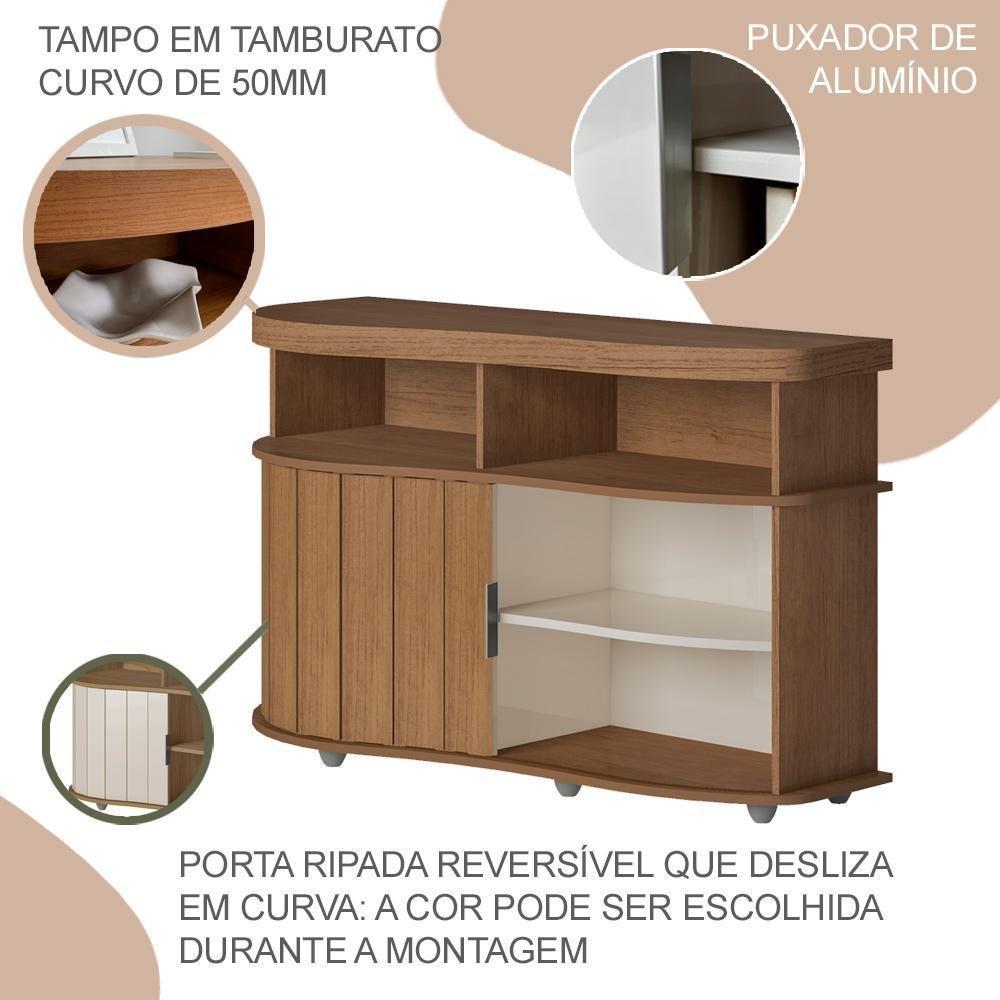 Buffet Porta De Correr 120 Cm 4736 Cinamomo Off White Arly Cinamomo Off White - 6