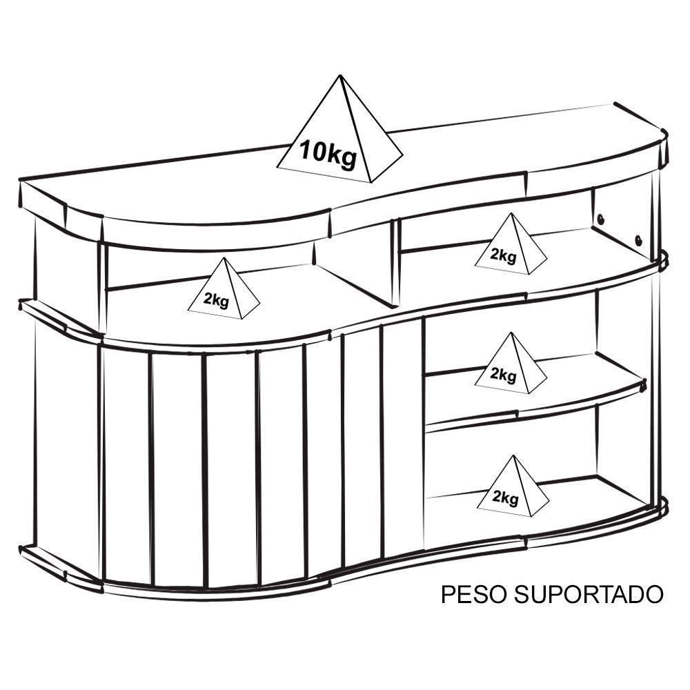 Buffet Porta De Correr 120 Cm 4737 Carvalho Off White Menta Arly Carvalho Off White Menta - 4