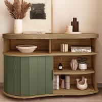 Buffet Porta De Correr 120 Cm 4737 Carvalho Off White Menta Arly Carvalho Off White Menta - 2