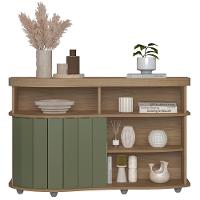 Buffet Porta De Correr 120 Cm 4737 Carvalho Off White Menta Arly Carvalho Off White Menta - 5