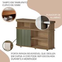 Buffet Porta De Correr 120 Cm 4737 Carvalho Off White Menta Arly Carvalho Off White Menta - 8