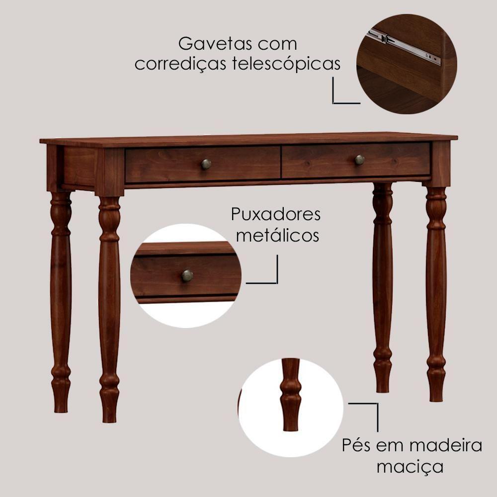 Aparador Madeira Maciça 2 Gavetas 120 Cm 8933 Cafe Milani Store Cafe - 4