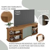 Rack Bancada Tv 75 Pol 180 Cm 4700 Carvalho Off White Menta Arly Carvalho Off White Menta - 9