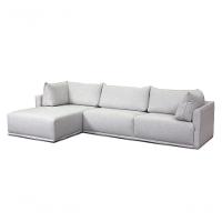 Sofa 03 Lugares 3,14mt Com Chaise Long Estofado Cinza Loah Cinza - 1
