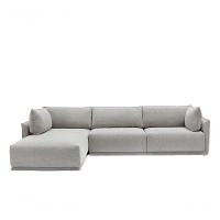 Sofa 03 Lugares 3,14mt Com Chaise Long Estofado Cinza Loah Cinza - 2