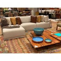 Sofa 03 Lugares 3,14mt Com Chaise Long Estofado Cinza Loah Cinza - 3