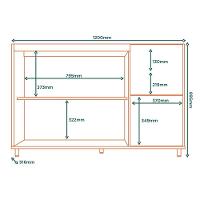 Balcao Pia Com Tampo Mdf 120 Cm Tosc Bt3 Tp1 Freijo Off White Mxm Freijo Off White - 3