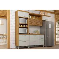 Kit Cozinha Modulada 3 Peças Princesa 1 Aéreo + Balcão + 1 Paneleiro C6p62 Freijó Off White - 1