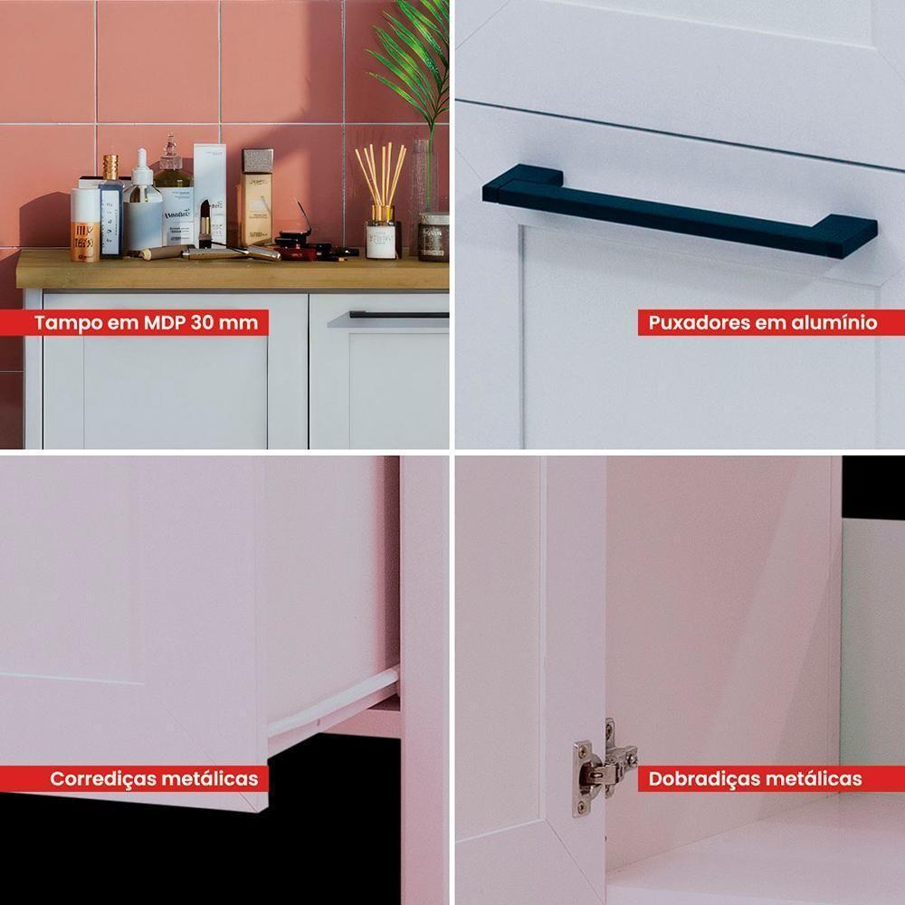 Gabinete Banheiro Com Tampo 1 Pt 2 Gv 79 Cm Bn01 Cinza Dtall Cinza - 3