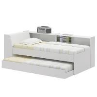 Cama Solteiro Bicama Bau Estante 2 Nichos Bb2829 Branco Dtall Branco - 1