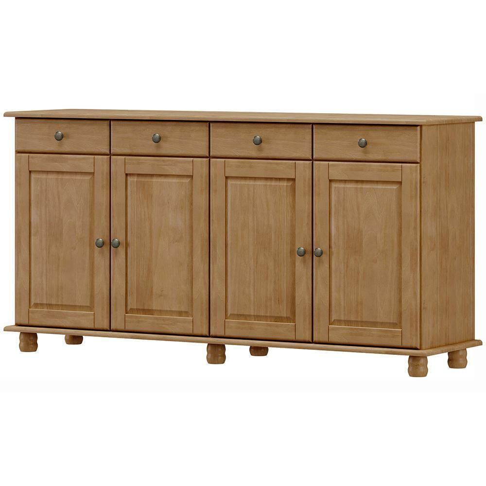Balcao Madeira Maciça 4 Portas 4 Gavetas 169 Cm 8929 Freijo Milani Store Freijo - 1