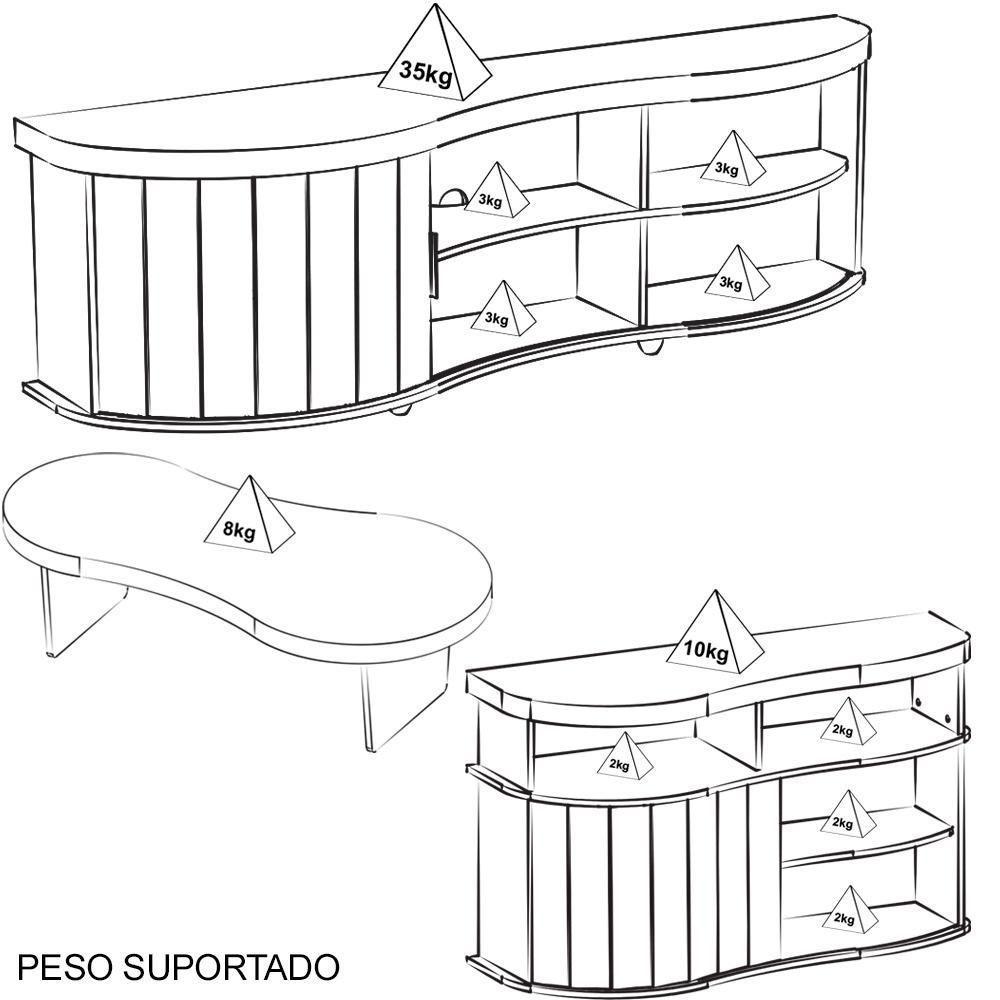 Rack Mesa Buffet Sala De Estar Mg4647 Cinamomo Off White Arly Cinamomo Off White - 6