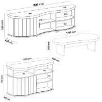Rack Mesa Buffet Sala De Estar Mg4647 Cinamomo Off White Arly Cinamomo Off White - 5
