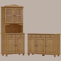 Cristaleira 4 Portas E Balcao 3 Portas Madeira Maciça Freijo Milani Store Freijo - 2