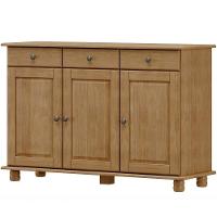 Cristaleira 4 Portas E Balcao 3 Portas Madeira Maciça Freijo Milani Store Freijo - 6