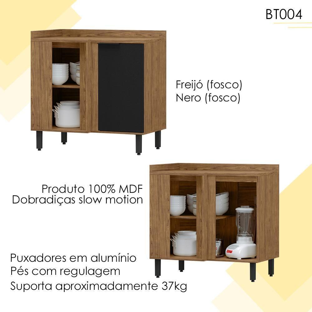 Balcao De Canto Reto Mdf 98 Cm Tosc Bt004 Freijo Nero Mxm Freijo Nero - 3