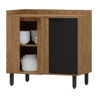 Balcao De Canto Reto Mdf 98 Cm Tosc Bt004 Freijo Nero Mxm Freijo Nero - 1