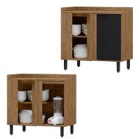 Balcao De Canto Reto Mdf 98 Cm Tosc Bt004 Freijo Nero Mxm Freijo Nero - 6