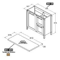 Gabinete Banheiro Com Tampo 1 Pt 2 Gv 79 Cm Bn01 Branco Dtall Branco