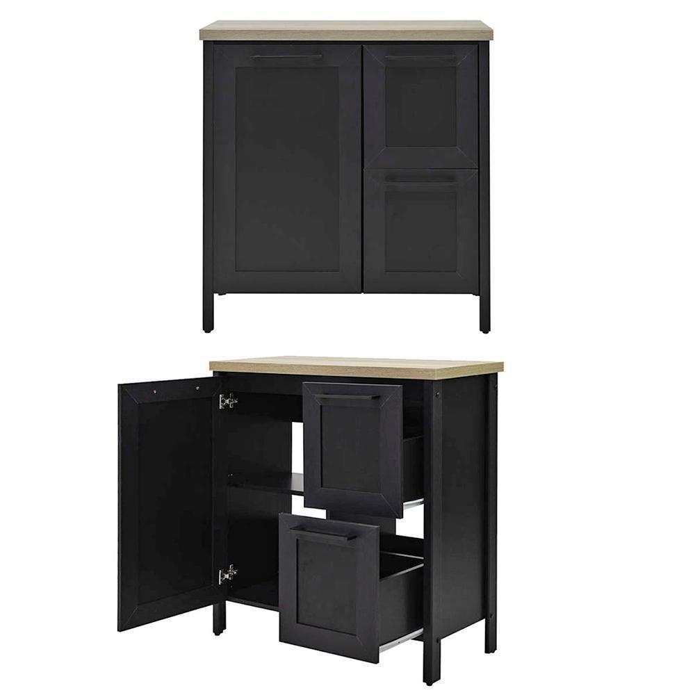 Gabinete Banheiro Com Tampo 1 Pt 2 Gv 79 Cm Bn01 Preto Dtall Preto - 5