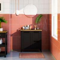 Gabinete Banheiro Com Tampo 1 Pt 2 Gv 79 Cm Bn01 Preto Dtall Preto - 7