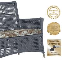 1 Sofá E Mesa Centro Igapó Alumínio Corda Náutica E6 Trama Prata - 7