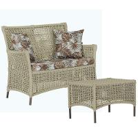 1 Sofá E Mesa Igapó Alumínio Marrom Corda Náutica E6 Trama Rami - 1