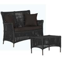 1 Sofá E Mesa Igapó Alumínio Marrom Corda Náutica E9 Trama Preto - 1