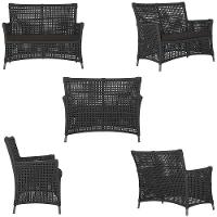 1 Sofá E Mesa Igapó Alumínio Marrom Corda Náutica E9 Trama Preto - 3