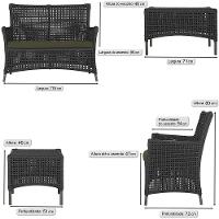 1 Sofá E Mesa Igapó Alumínio Marrom Corda Náutica E13 Trama Preto - 5